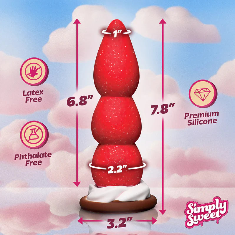 Simply Sweet Strawberry Sweet Cream Silicone Dildo